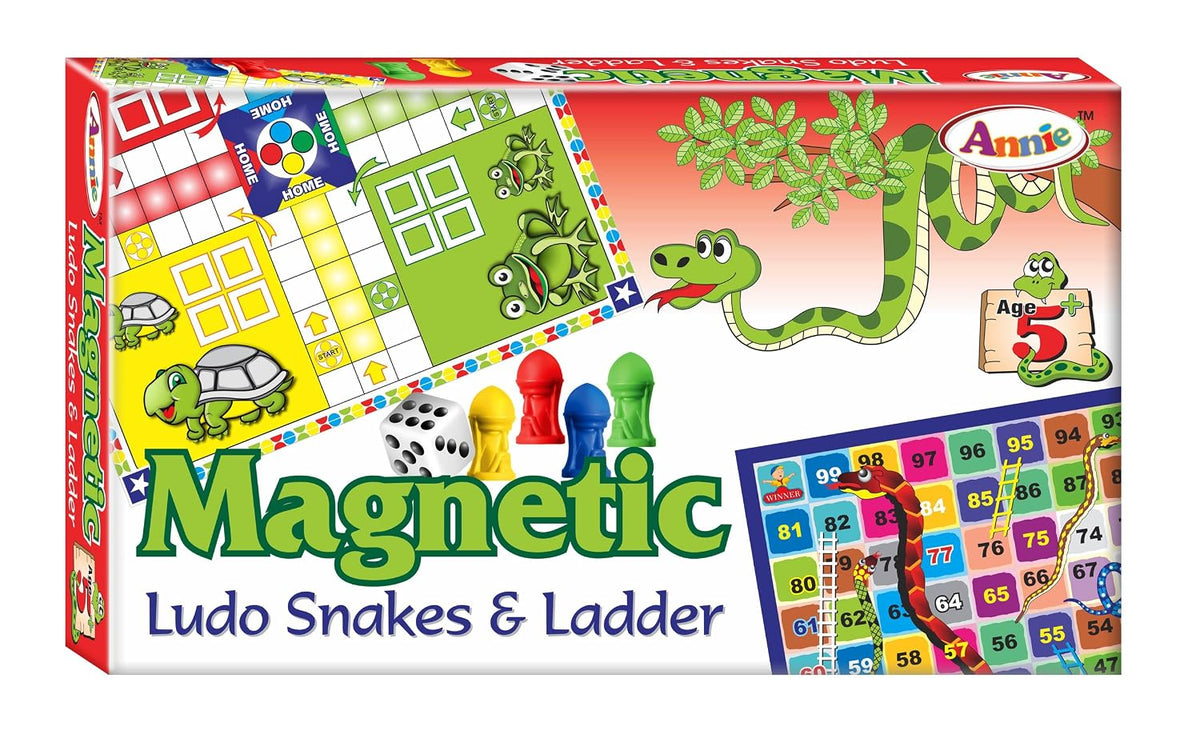 Magnetic Ludo Snakes and Ladder for Kids - Multicolor