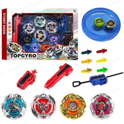Battling Top Burst Gyro Toy Blade Battle Set with 4 Spinning Tops, 2 Launchers 1 Rapicords