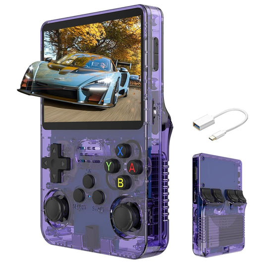 Game Console R36S, 3.5-Inch HD IPS Screen 3200mAh Battery, 128G Built-in 20000+ Games 20+ Emulators, HDMI TV Output for Classic Game Play