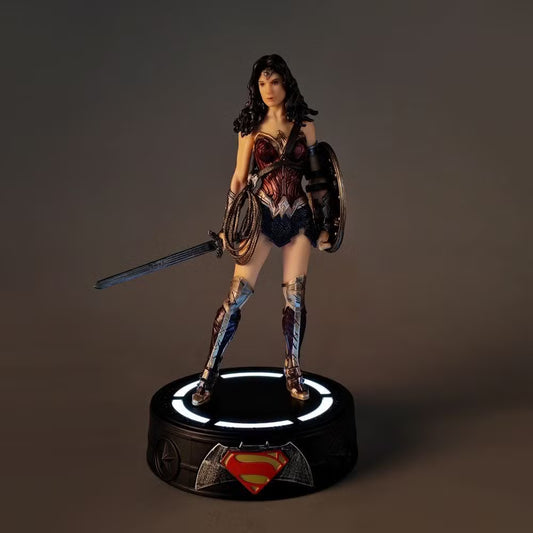 Wonder Woman Action Figure with LED Stand Base – 20cm Re