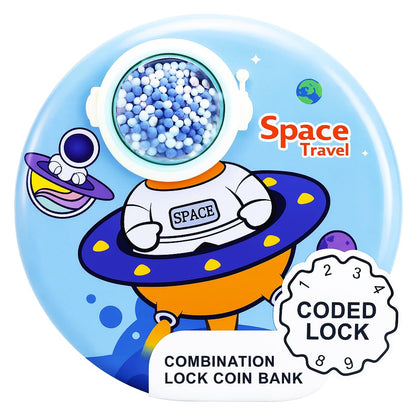 Space Travel Combination Lock Coin Bank
