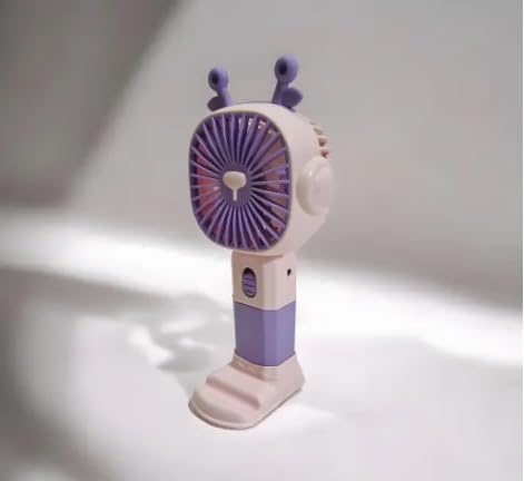 2-in-1 Rechargeable Handheld Fan with Mobile Holder – USB Portable & Silent