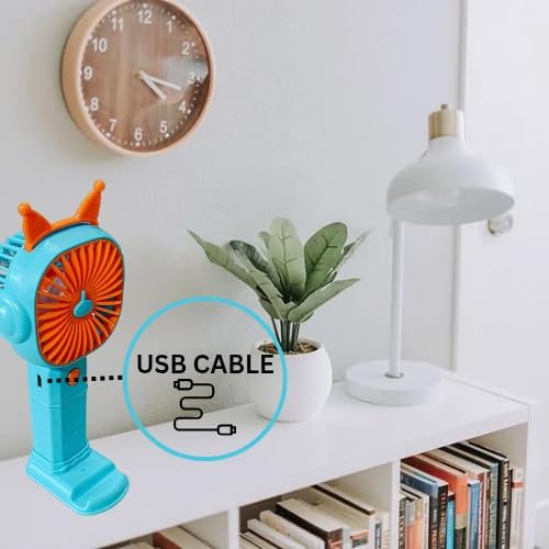 2-in-1 Rechargeable Handheld Fan with Mobile Holder – USB Portable & Silent