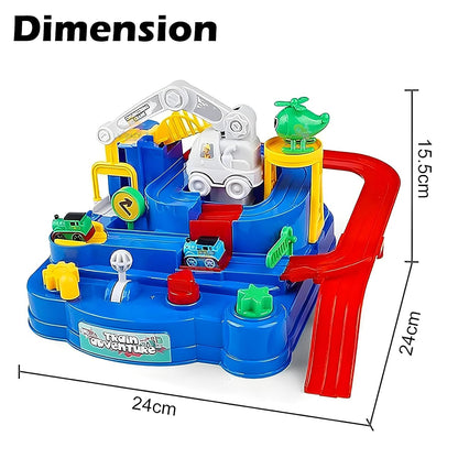 Plastic Train Adventure Toy, Mechanical Train Track Set with Mini Trains - set of 1