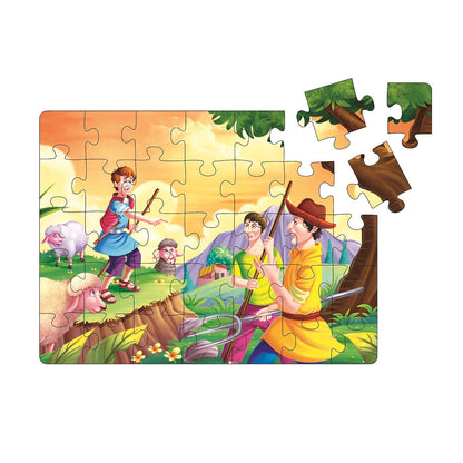 Story Jigsaw Puzzle The Shephard BOY and The Lion for Kids. This Pack Includes 3 Jigsaw Puzzle and A Story Book Inside