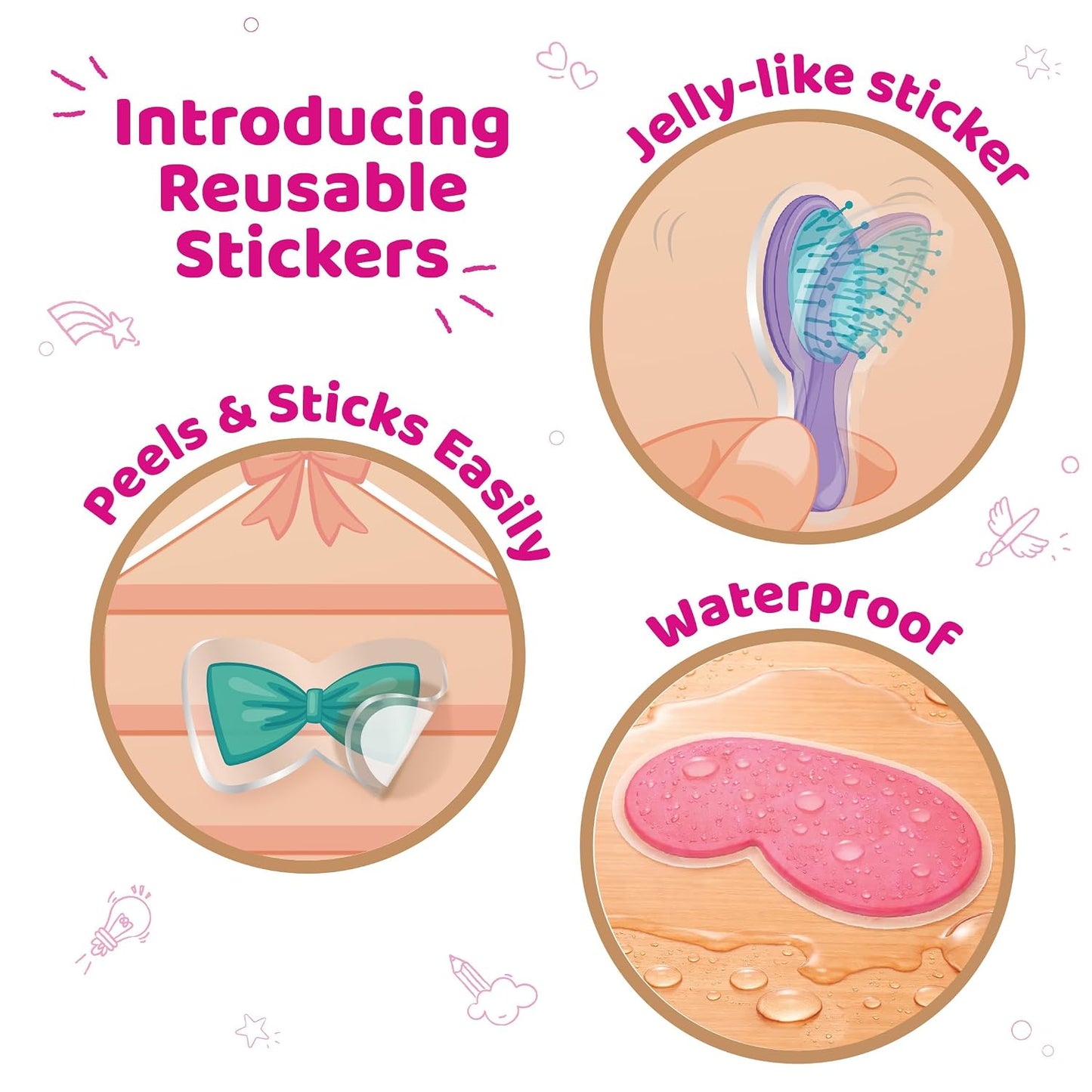 Reusable Sticker Hair & Makeup | Pretend Play for Girls | DIY