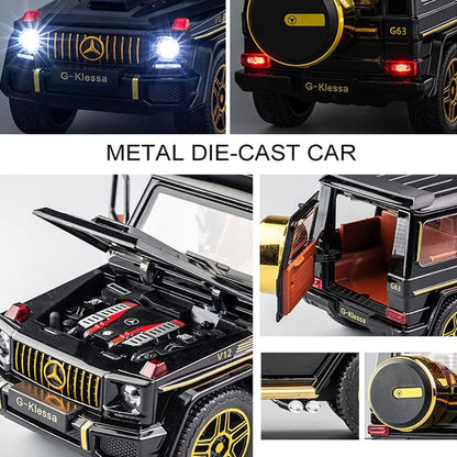 1:24 scale Mercedes-Benz G-Class Die-Cast Pull Back Car – Black & Gold