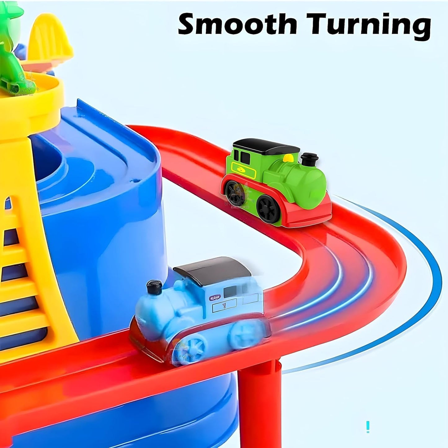 Plastic Train Adventure Toy, Mechanical Train Track Set with Mini Trains - set of 1