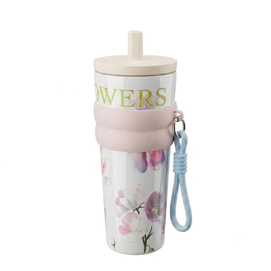 710ml Insulated Stainless Steel Water Bottle with Straw & Carry Strap