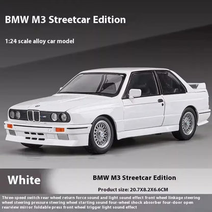 1:24 scale BMW E30 M3-Inspired Die-Cast Model Car – Classic White Edition