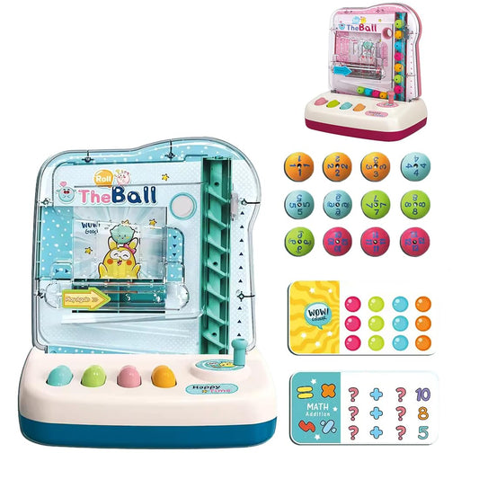 Rolling Ball Early Learning Educational Toy  12 Puzzle Cards Balls For Counting Maths Color Identify - Multicolor