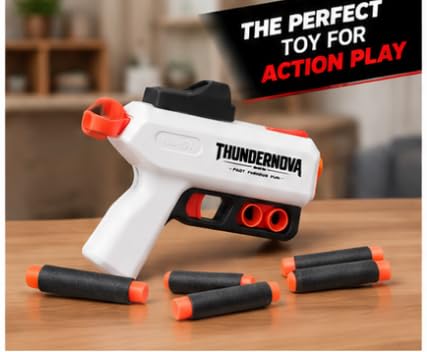 ThunderNova Foam Dart Blaster Gun for Kids with 8 Foam Darts