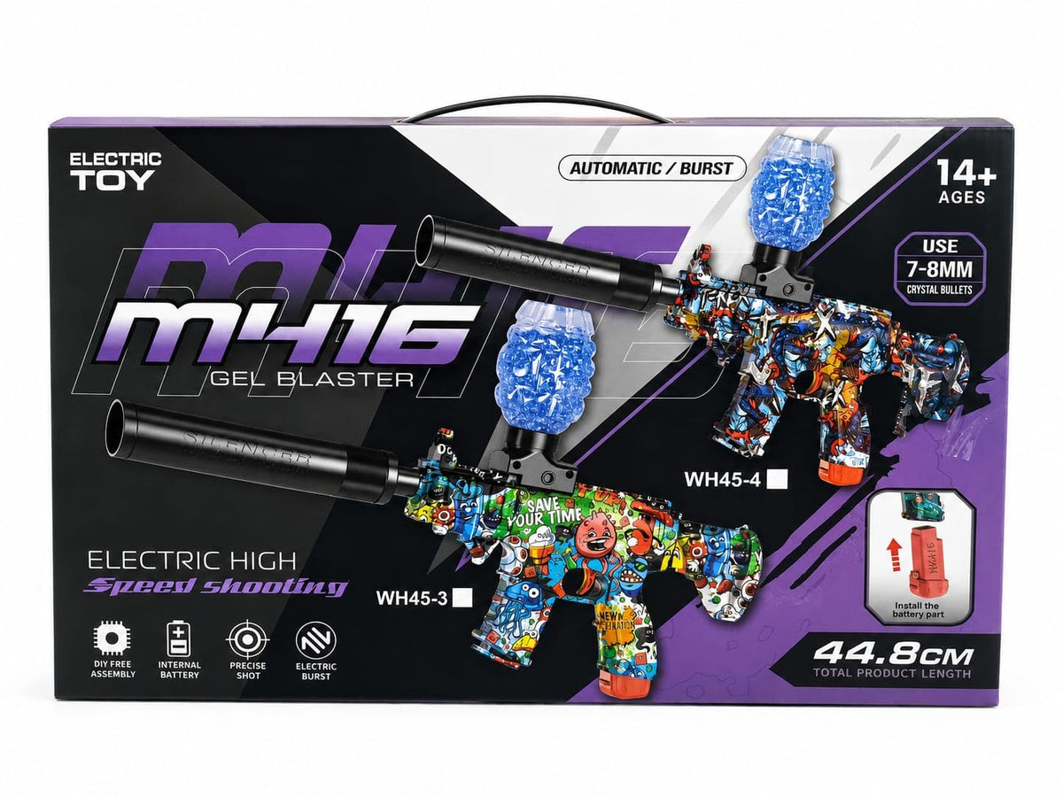M416 Gel Blaster Electric Toy Gun with Graffiti Design