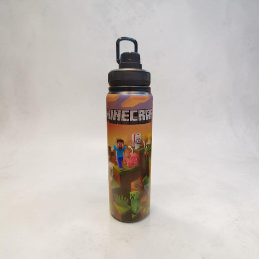 Minecraft Water Bottle – Printed Gaming Design (850 ML)