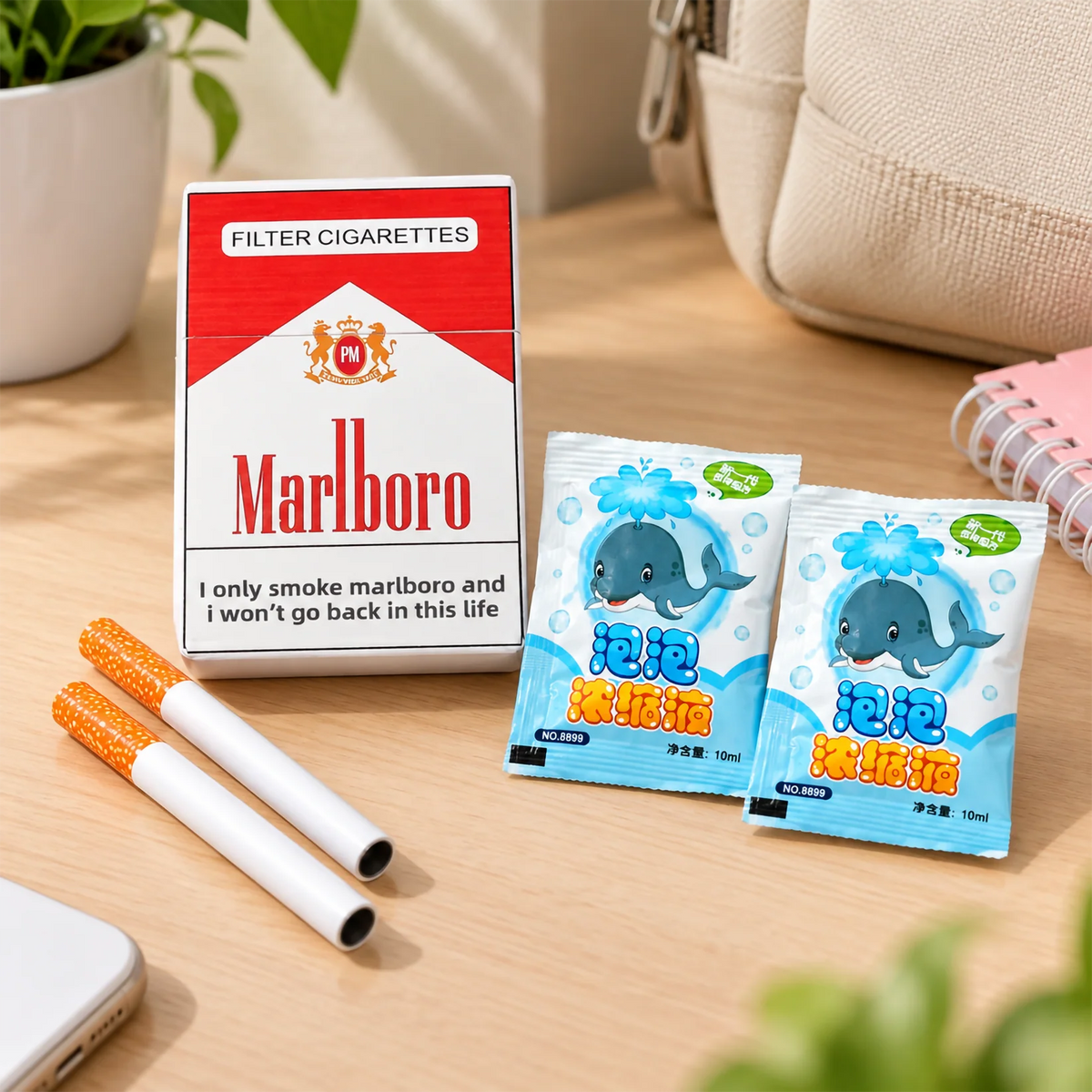Prank Cigarette Box Bubble Blower Toy Set | Filter Cigarette