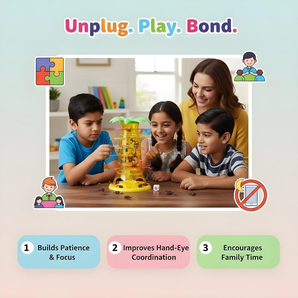Monkey Tumble Falling Monkeys Board Game for kids