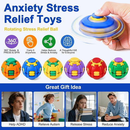 360° Rotating Fidget Ball – Multicolor Sensory Toy