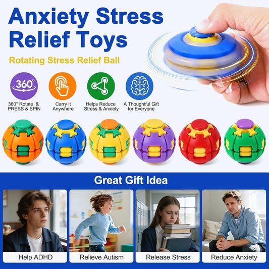 360° Rotating Fidget Ball – Multicolor Sensory Toy