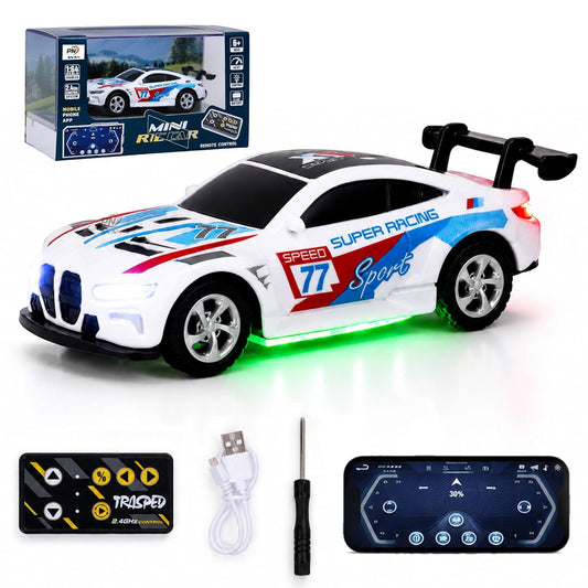 1:64 Mini RC Sports Racing Car - White