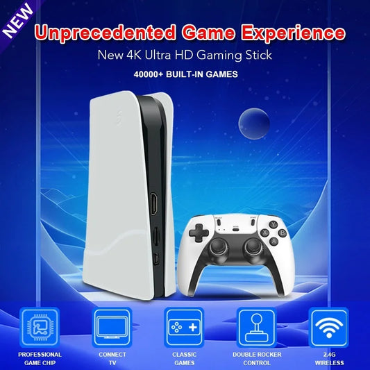 RS5 Game box| 46,000+ Classic Games | 2 Wireless Controllers | 4K HDMI Plug & Play