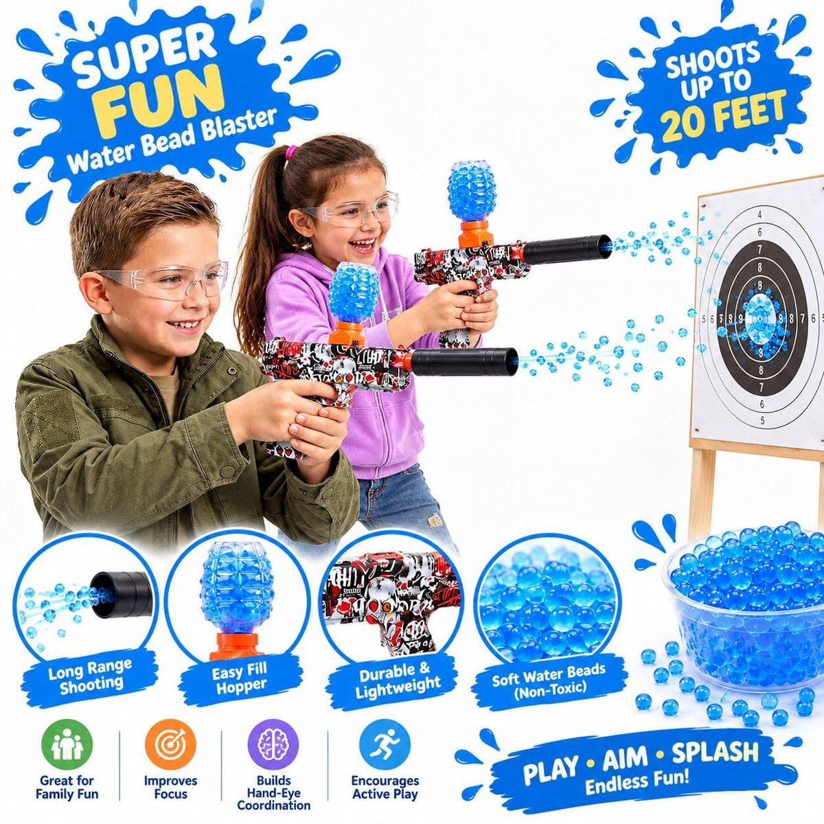 Automatic Gel Blaster Gun with Rechargeable Battery