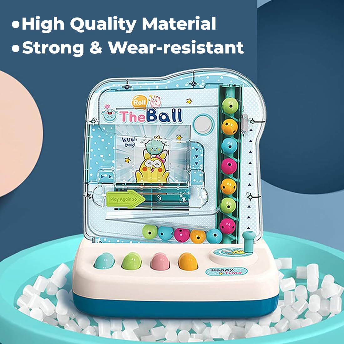 Rolling Ball Early Learning Educational Toy  12 Puzzle Cards Balls For Counting Maths Color Identify - Multicolor