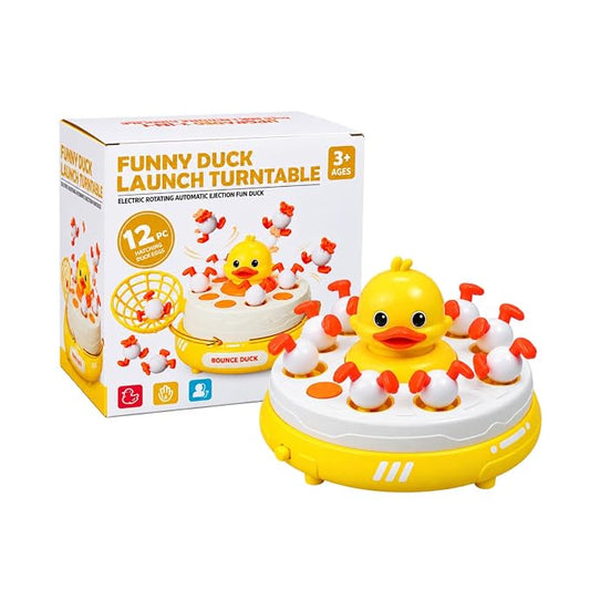 Funny Duck Launch Turntable| Duck Whack- a- Mole Electronic Catching Game Toy for Kids.