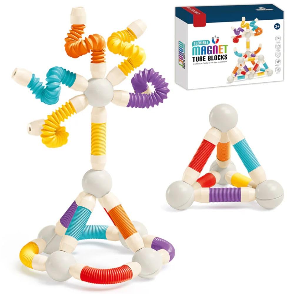 Flexible Magnetic Sticks Building Blocks for Kids – 25 Pcs Puzzle Games for Kids