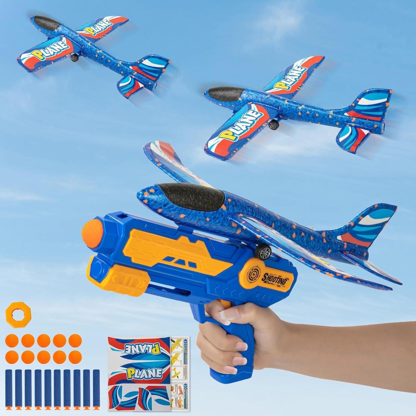 Airplane Launcher Gun, Safe and Fun Shooting Guns for Kids