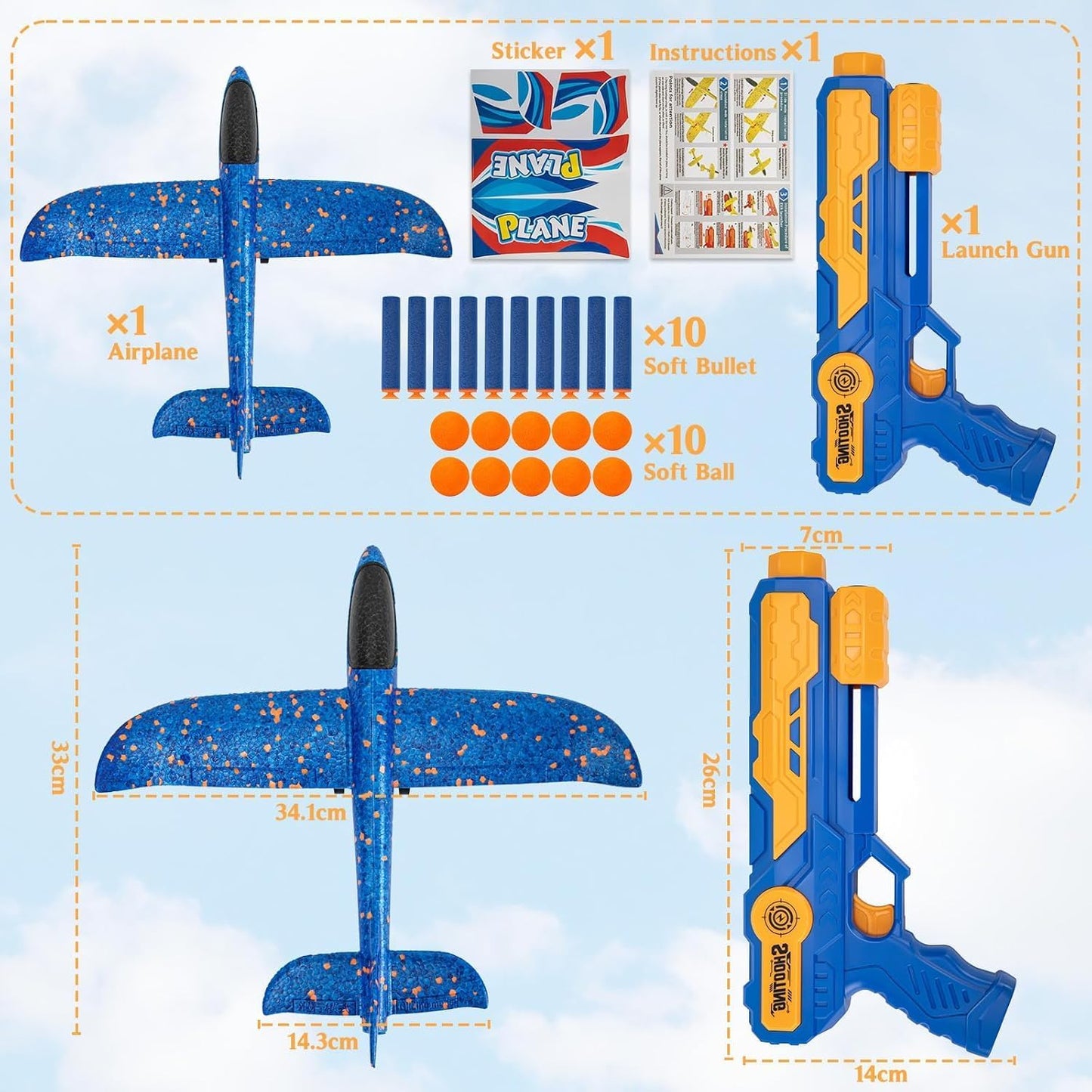 Airplane Launcher Gun, Safe and Fun Shooting Guns for Kids