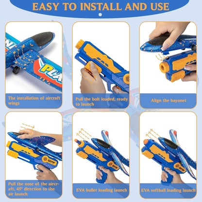 Airplane Launcher Gun, Safe and Fun Shooting Guns for Kids
