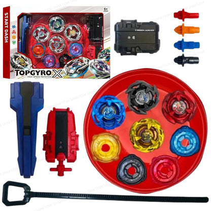 Battling Top Burst Gyro Toy Blade Battle Set with 4 Spinning Tops, 2 Launchers 1 Rapicords