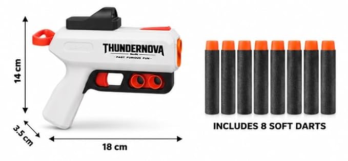 ThunderNova Foam Dart Blaster Gun for Kids with 8 Foam Darts