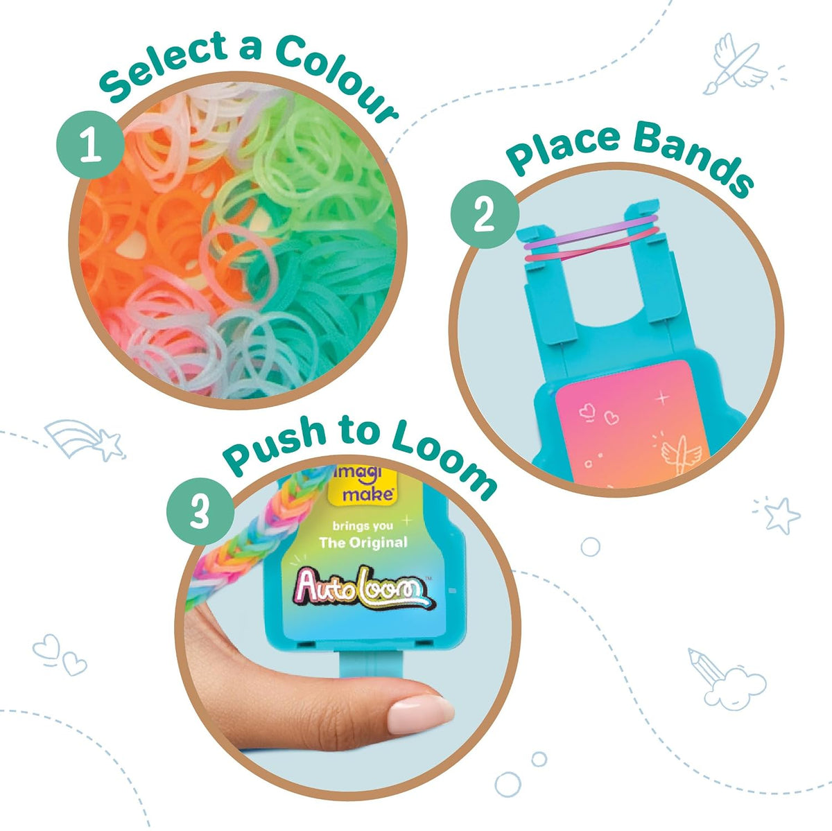 Rainbow Loom Beadmoji Kit – 1200 Bands with Auto Loom Tool