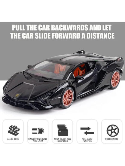 1:24 scale Lamborghini-Inspired Die-Cast Supercar Model – Black Edition