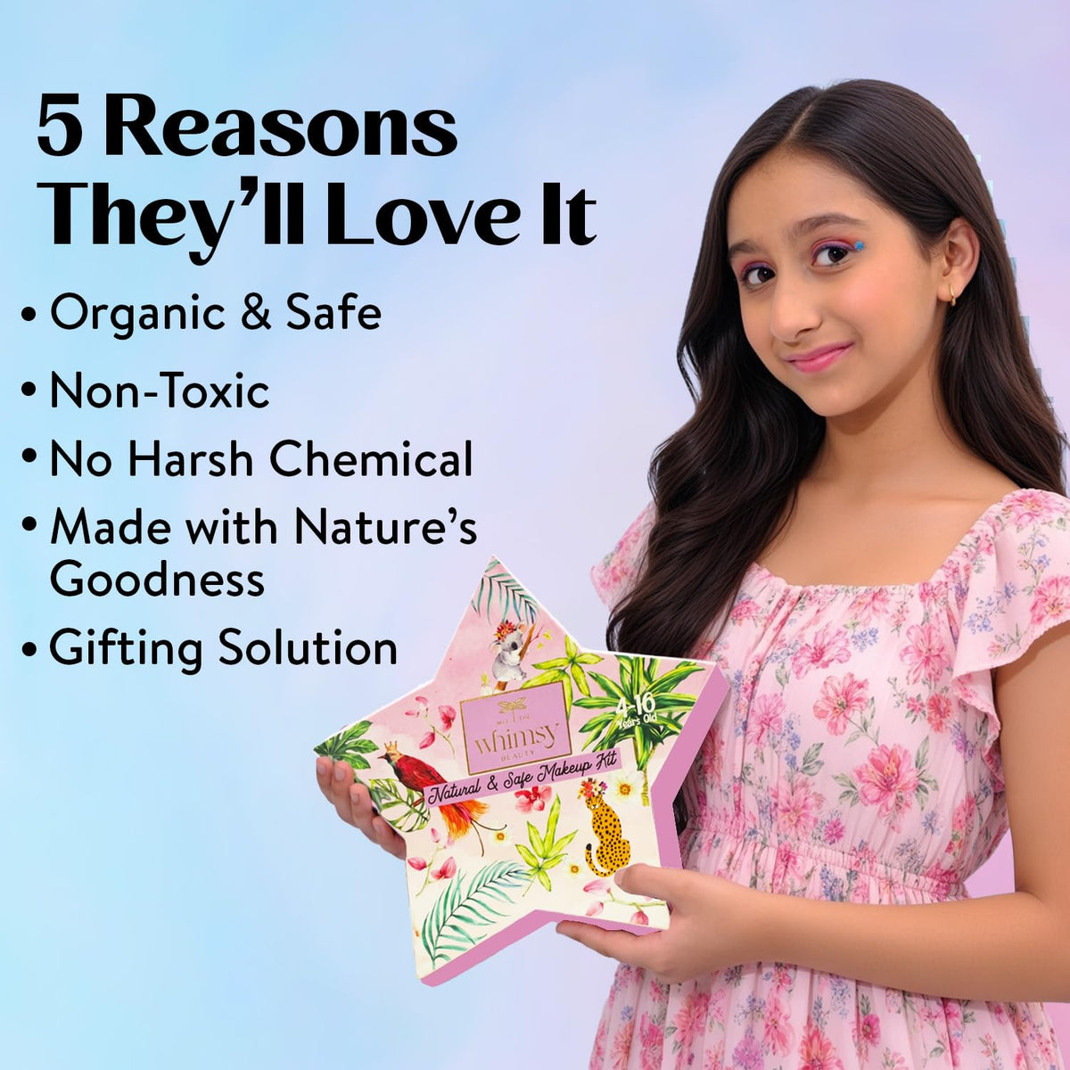 Whimsy Beauty Natural & Safe Makeup Kit for Girls