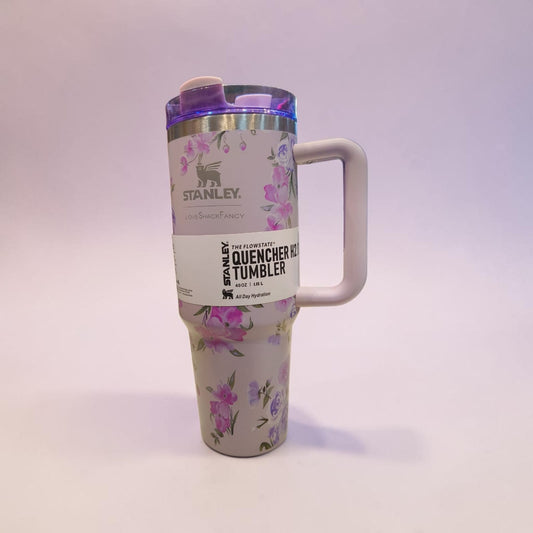 Floral Insulated Travel Tumbler with Handle & Lid (1.18 L)