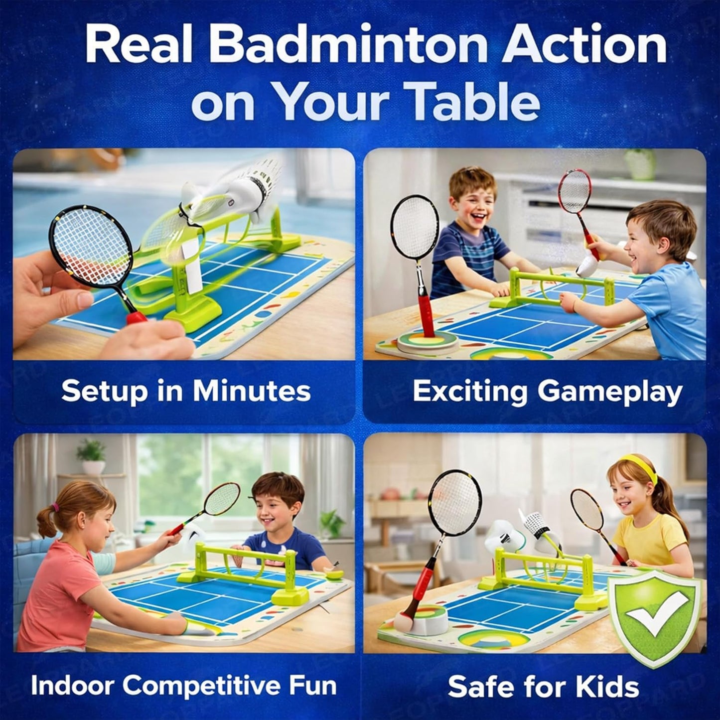 Tabletop Badminton Battle Game for kids – Interactive Indoor Sports Set