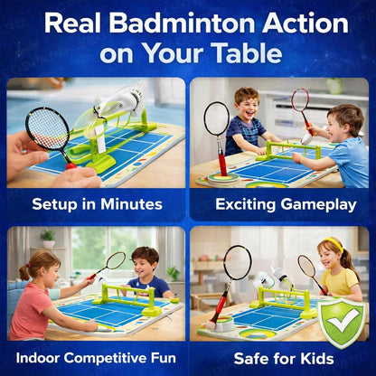 Tabletop Badminton Battle Game for kids – Interactive Indoor Sports Set