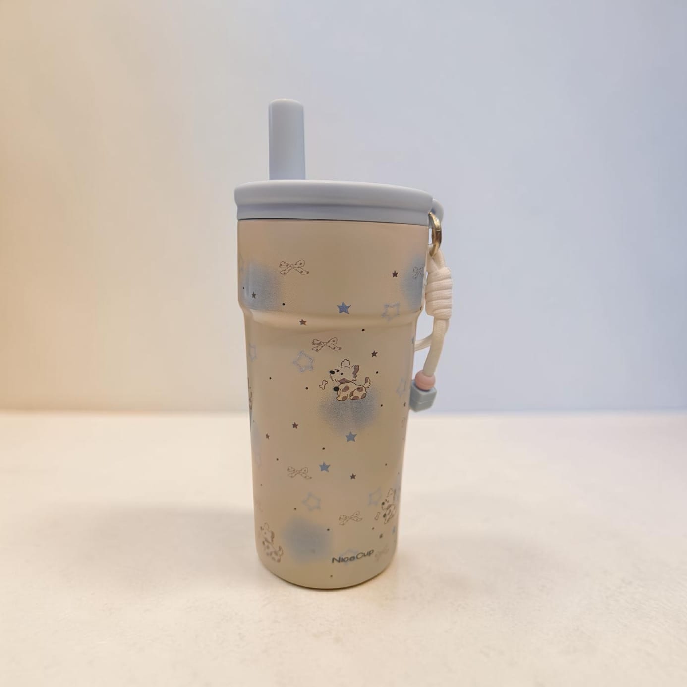 Kawaii Straw Tumbler – Cute Bunny Floral Travel Cup