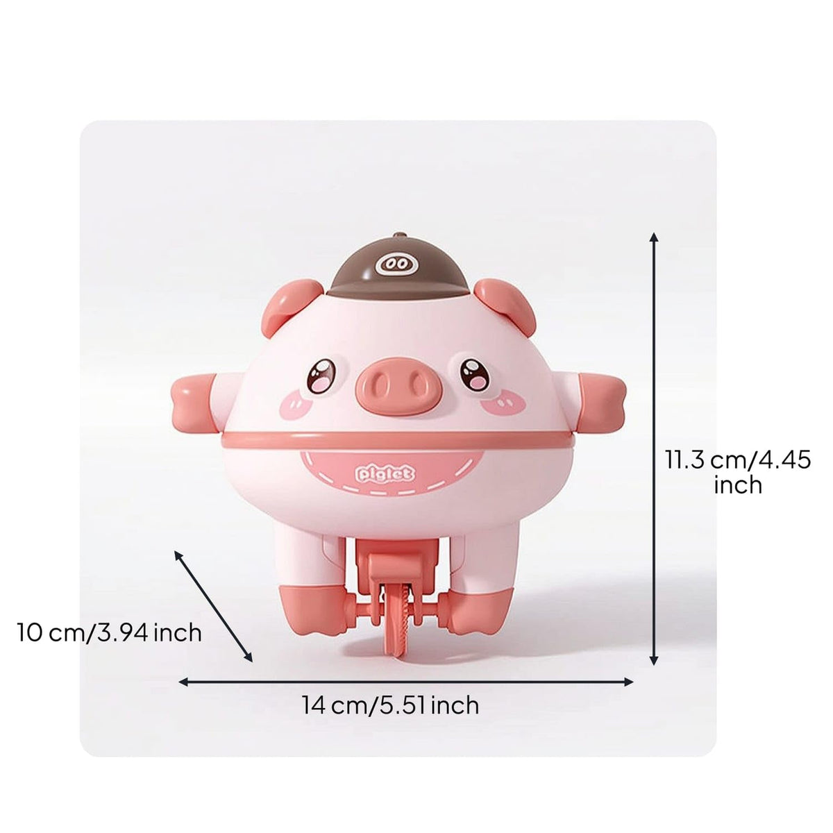 Electric Self-Balancing Pig Toy Cartoon Pig Toy with Support Frame for Children