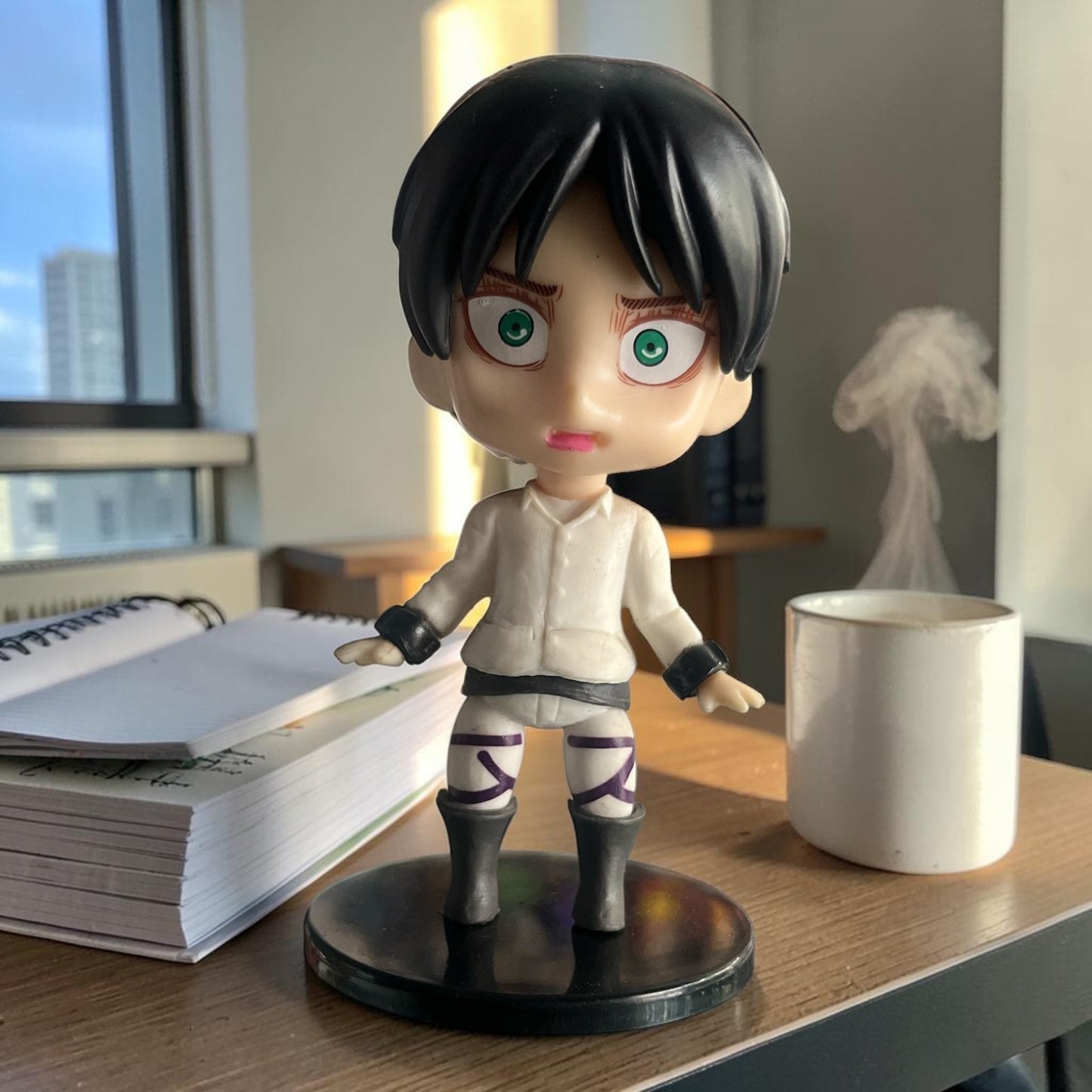 Levi Ackerman Chibi Figure – Attack on Titan Anime Collectible PVC Action Statue for Desk & Shelf Decor