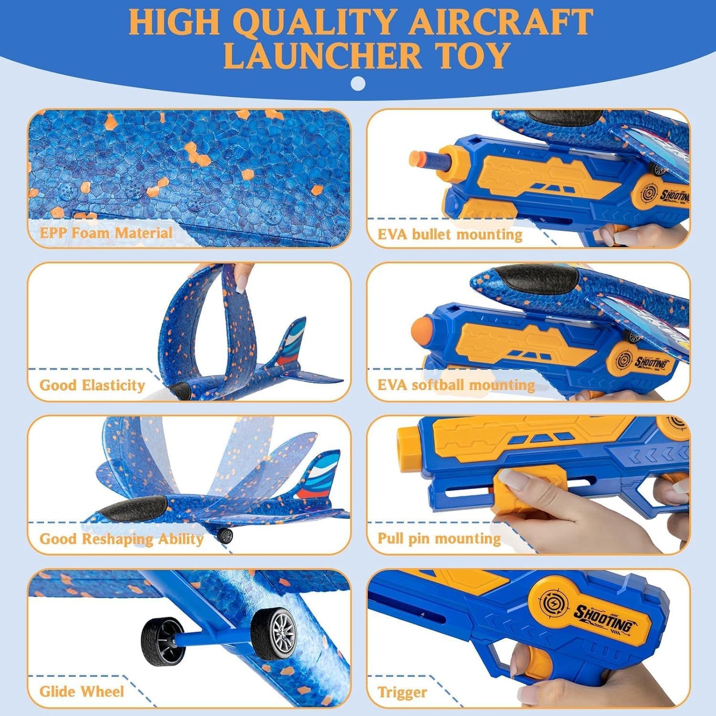Airplane Launcher Gun, Safe and Fun Shooting Guns for Kids