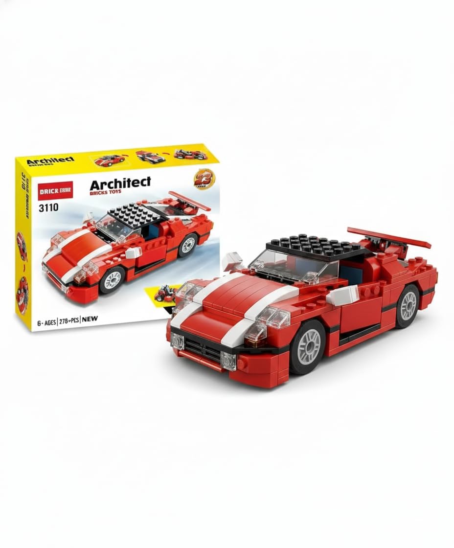 Architect Building Block Car Set 278 PCS | Build Sports Car, Off-Road Jeep