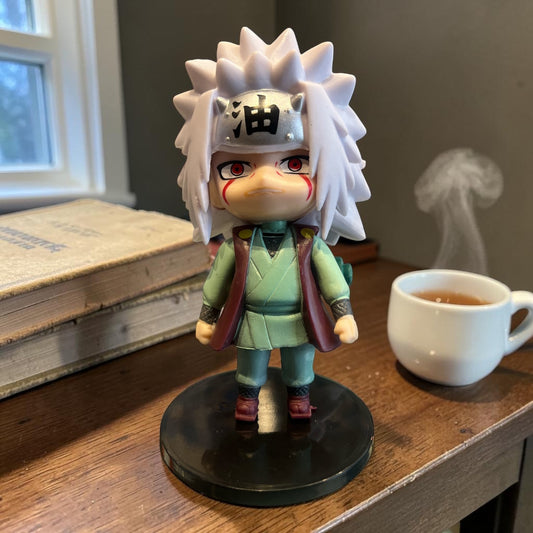 Jiraiya Chibi Figure – Naruto Anime Mini Collectible PVC Action Toy for Desk, Shelf & Otaku Room Decor