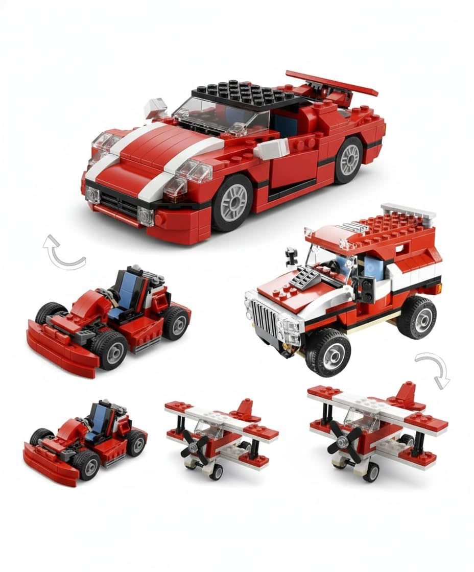 Architect Building Block Car Set 278 PCS | Build Sports Car, Off-Road Jeep