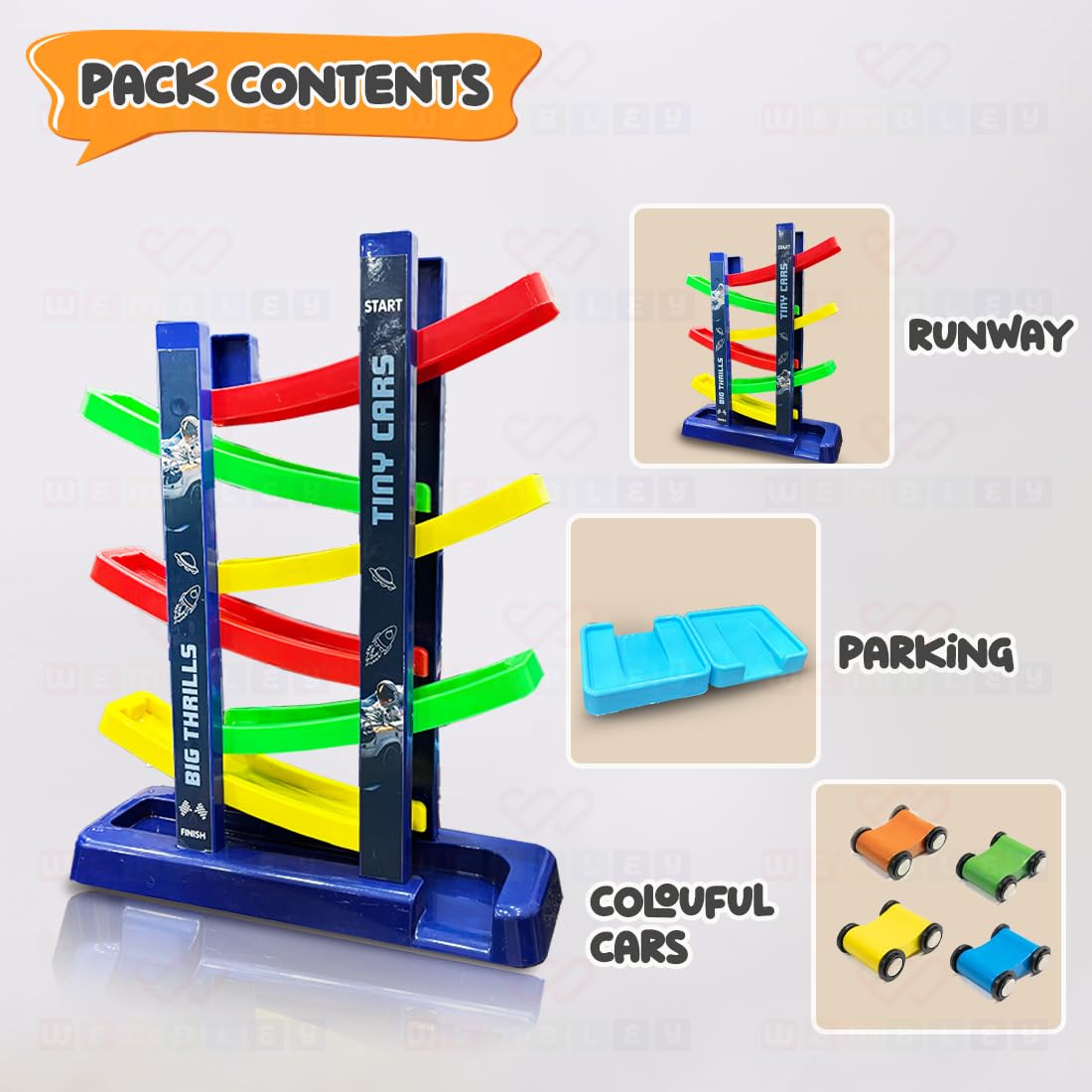 Tiny Cars Big Thrills Multi-Level Racing Track Set
