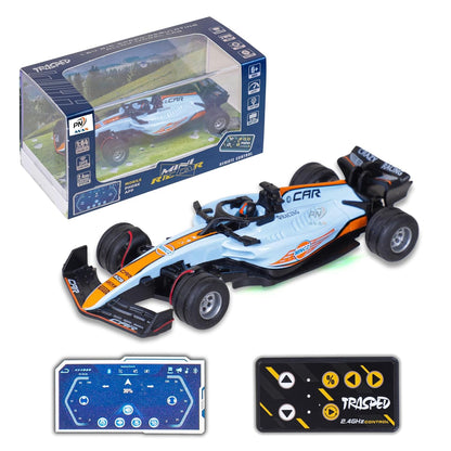 1:64 Scale Formula-Style Mini RC Racing Car - Blue