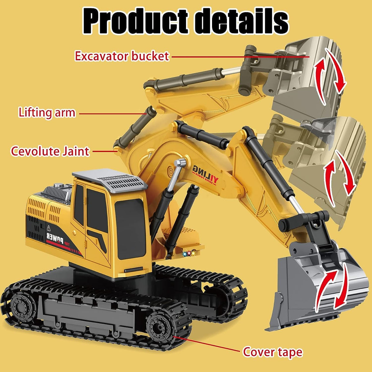 Remote Control Excavator Toy for Kids