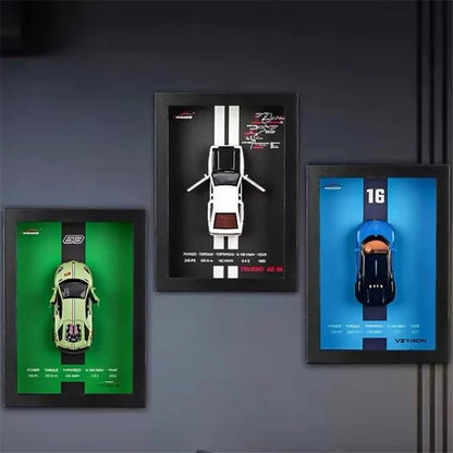 3D Supercar Wooden Frame – Luxury Car Wall Decor/ Collectibles